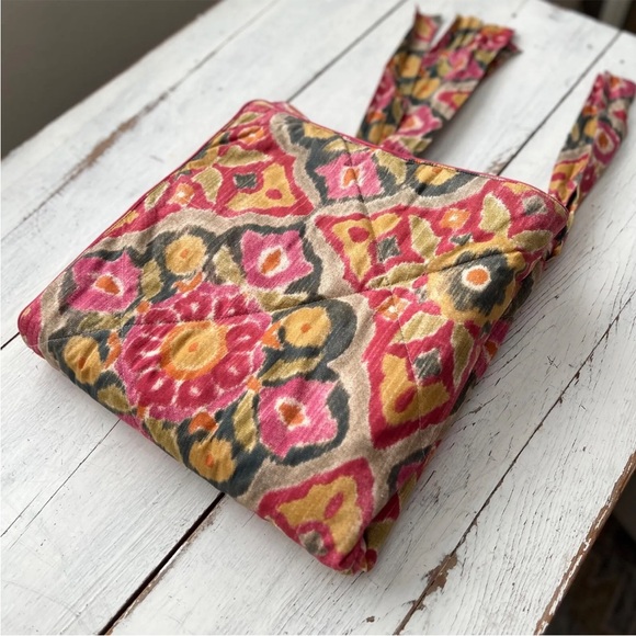 Set of 3 POTTERY BARN Quilted EURO Shams Floral Watercolor Medallion rose - gold - Picture 5 of 8